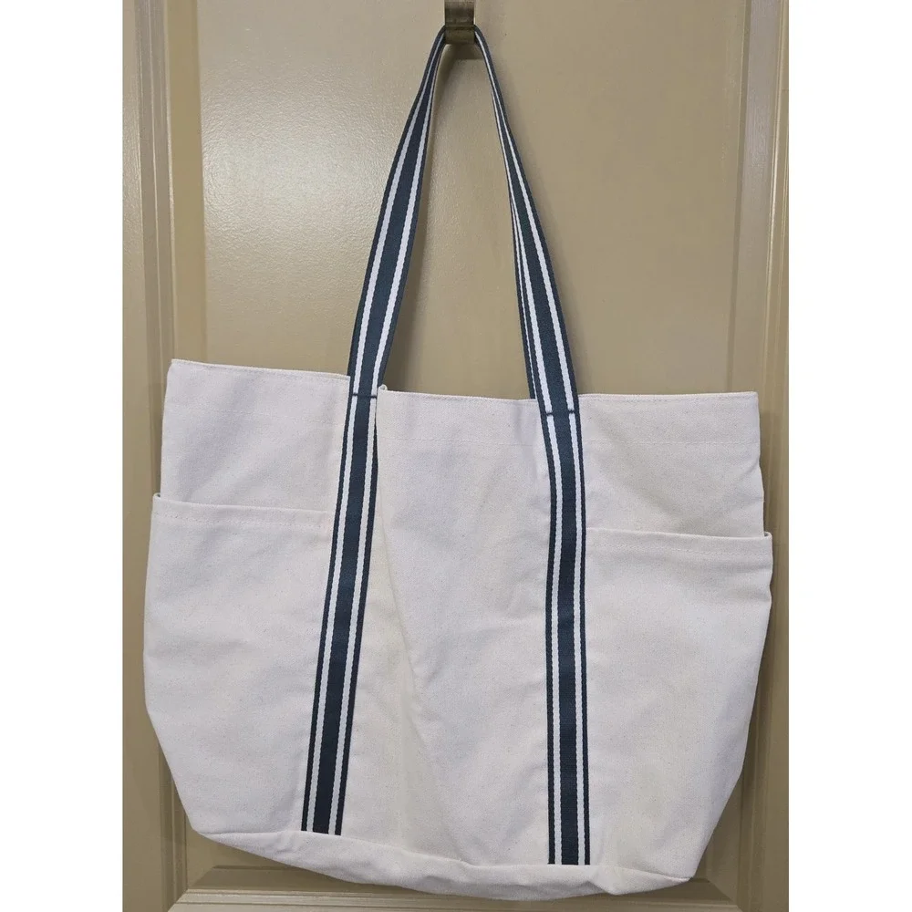 Victorias Secret PINK Logo Canvas Travel Beach Gym Tote Bag Limited Edition NWOT